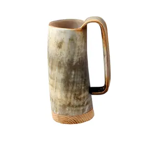 Toptan satış fiyata mevcut bira içme ve şarap içme için benzersiz tasarım Buffalo Horn içme kupaları