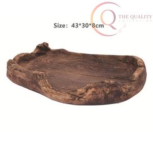 Plateau de service élégant en bois avec texture naturelle, idéal pour la décoration - Product Image 6