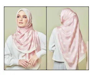 अनुकूलित डिजाइन मुद्रण नई कम लागत नरम रेशम महिलाओं के लिए दिल के आकार दुपट्टा हिजाब शॉल Stoles