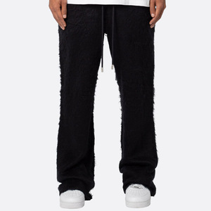 Pantalon pull blanc en mohair pour hommes Pantalon en tricot doux Fuzzy Winter Warm Lounge Bottoms Casual Fashion Streetwear Outfit - Product Image 1