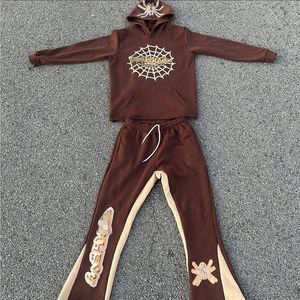 Conjunto de Sudadera con Capucha y Pantalones Deportivos de Dos Piezas de Alta Calidad con Logotipo Personalizado, Lavado Ácido, Estilo Flare, Invierno, 100% Algodón, Ligero, para Correr - Product Image 2