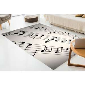 Printed <b>Rug</b>: Note <b>Rugs</b>, Trendy <b>Rug</b>, Musician <b>Rugs</b>, <b>Thick</b> Accent <b>Rug</b>,Nonwoven Soft <b>Rug</b> - Product Image 3