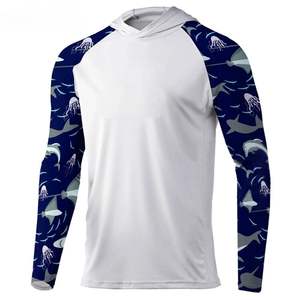 Camisas de manga larga con capucha de diseño personalizado, camisa de pesca con capucha de secado rápido, camisa de pesca de LICRA de poliéster por sublimación para hombres - Product Image 6