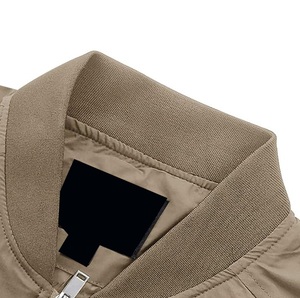 แจ็กเก็ตบอมเบอร์สำหรับผู้ชายสีดำย้อมสีน้ำตาลอ่อนกันลมสำหรับฤดูหนาว - Product Image 4