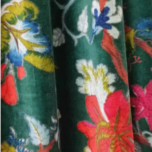 Rideaux Boho de luxe personnalisables Style vintage Rideaux et cantonnières en velours de coton vert pour décoration de fenêtre d'hôtel et de maison - Product Image 4