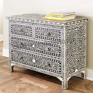 Cómoda Moderna de Alta Calidad Hecha a Mano con Incrustaciones de Hueso Ecológicas, Mueble de Salón, Cómoda, India - Product Image 3