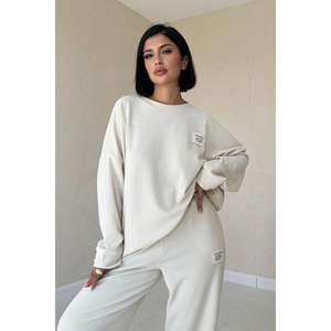 ชุดเสื้อและกางเกงคอร์ดูรอยสีเบจคลาสสิกขายส่ง คุณสมบัติระบายอากาศได้ดี - Product Image 3