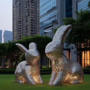 Escultura de arte urbano de elefante de acero inoxidable pulido, de gran tamaño, resistente al viento, con marco reforzado y engrosado, color personalizado, Dolphin - Product Image 4