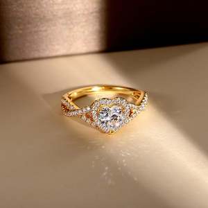 Bague de promesse Jeulia Classic Heart Twist en argent sterling avec diamant - Product Image 4
