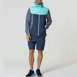 LOW quantité minimale de commande Ensemble d'été de haute qualité pour hommes Vêtements de sport à fermeture éclair Survêtements Poids léger Coupe-vent Couleur contrastée Ensemble court pour hommes - Product Image 6