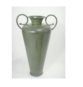 Vase Bouteille Fer Laiton Argent Mat - Product Image 3