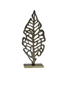 Handmade <b>Gold</b> Leaf Solid Base Aluminum <b>Sculpture</b> Modern Artistic Design for Living Room Decor Travel Wedding Gift Customizable - Product Image 1