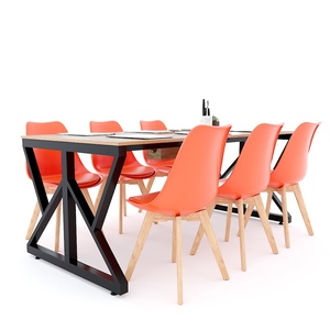 Table de conférence moderne minimaliste en contreplaqué Kconcept HBKC042-180x90cm avec pieds en fer pour bureau ou hôtel - Product Image 4