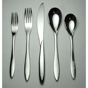 Ensemble de couverts en acier inoxydable poli miroir argenté avec longue poignée plate Ensemble de couverts en métal faits à la main pour la rentrée des classes - Product Image 5