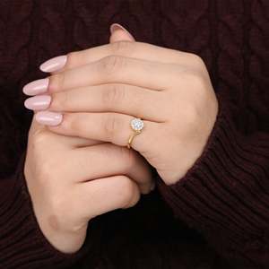 แหวนเพชรสำหรับ LR6308แต่งงานคลัสเตอร์ทำจากเพชรที่ได้แรงบันดาลใจจากดอกไม้ - Product Image 5