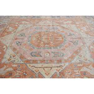 Tapis vintage, tapis surdimensionné 10,9x14,5 pieds, tapis turc en laine patchwork orange - Product Image 4