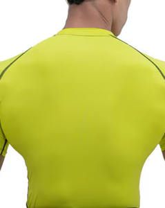 Chemise d'entraînement à compression à séchage rapide et demi-manches pour hommes Skinny Fit Spandex Long Rash Guard pour BJJ MMA Motif uni sublimé - Product Image 4