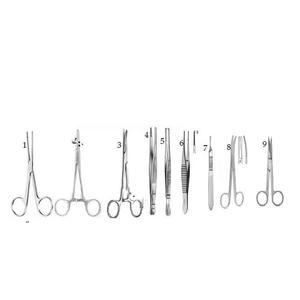 Ensemble de toilette et de suture | Ensemble complet d'instruments chirurgicaux médicaux | Kit de 15 pièces en acier inoxydable avec pinces, ciseaux et plateaux - Product Image 3