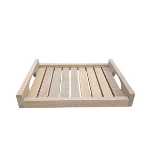 Plateau de service en bois de forme ronde en décalcomanie de couleur naturelle plateau de service de nourriture d'impression d'émail pour l'utilisation d'hôtels et de restaurants - Product Image 5