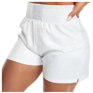 Pantalones cortos de entrenamiento resistentes al desgarro con costuras reforzadas-Dos tonos en blanco y negro - Product Image 5