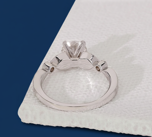 14K White Gold Round Lab Grown Diamond Engagement Ring 1.19 CTW VVS2 F IGI Certified Rhodium Plated Women's Wholesale Jewelry - Product Image 4