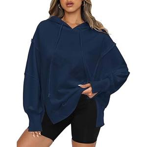 2025 femmes automne vêtements logo personnalisé femmes pull à capuche blanc couleur unie à capuche sweats décontractés - Product Image 1