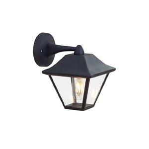 Lampada da parete lanterna da giardino in vetro E27 presa colore nero opaco IP44 SKU-8686 classico-illuminazione/lampada - Product Image 1