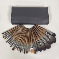 Ensemble de 30 pinceaux de maquillage en poils synthétiques doux, fond de teint, fard à joues et fard à paupières, manche en bois, outil de beauté pour l'application de correcteur
