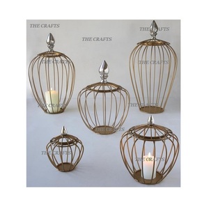 Iron <b>Silver</b> Color <b>Candle</b> <b>Holders</b> Set Of Two Round Shape <b>Candle</b> <b>Holders</b> For Home And Hotel Decoration Use - Product Image 2