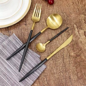 Economic Portugal Elegant Western Fork Spoon Cutlery Fabulous Modern Ceramic Long Handle Steel Knives and Spoon Fork Cutlery Set - Product Image 1
