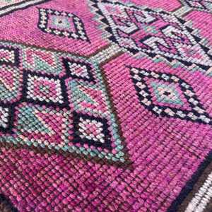 Petit tapis turc 2,6x3,7 pieds, tapis persan en laine rose vintage - Product Image 5