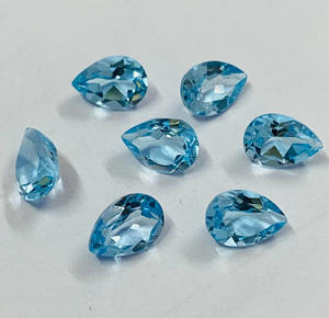 Topacio Azul Cielo Natural de Calidad AAA al por Mayor, Forma de Pera Facetada de 12x10 mm, Piedra Preciosa Suelta para Fabricación de Joyas, Anillos, Pendientes y Colgantes - Product Image 3