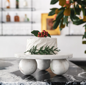 Présentoir à Pizza Décoratif Rond en Marbre Excellent Présentoir à Gâteau en Marbre Personnalisé Décoratif de Mariage - Product Image 5