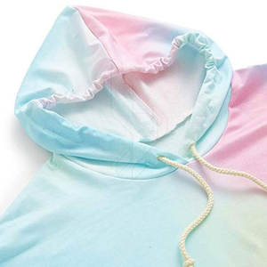 Sudaderas con capucha Tie Dye de alta calidad más vendidas para mujer, ropa de calle informal con logotipo en el cuello frontal para invierno - Product Image 5