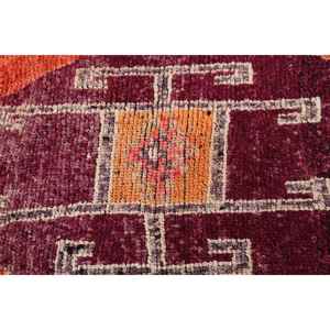 Turkish Vintage Herki <b>Runner</b> Rug 2.9x10.8 ft, <b>Red</b> Patchwork Rug Wool - Product Image 5