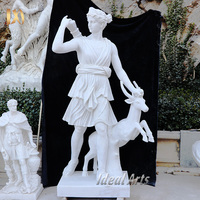 Statue d'Artemis en pierre sculptée à la main, déesse grecque, sculpture en marbre, jardin extérieur, statues de chasse Diana