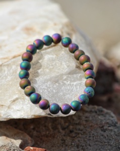 Unisex Druzy Agate <b>Bracelet</b> Beaded Stainless Steel Bangle <b>for</b> Healing <b>for</b> Wedding or Gift - Product Image 1