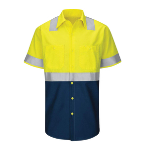 High Visibility Reflective Safety <b>Work</b> Shirt ANSI ISEA Certified <b>Waterproof</b> Breathable Polyester Construction Uniform Wholesale - Product Image 5