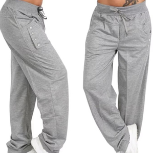 กางเกงวิ่งสำหรับทั้งชายและหญิงกางเกงเอวสูงสีดำเทาปรับได้ไซส์ใหญ่พิเศษกางเกงทรงหลวมและเลกกิ้งสำหรับฤดูใบไม้ผลิและฤดูใบไม้ร่วง2026 - Product Image 5