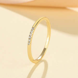 14K Gold and Sterling Silver <b>Stacking</b> <b>Ring</b> Elegant Crystal Jewelry - Product Image 3