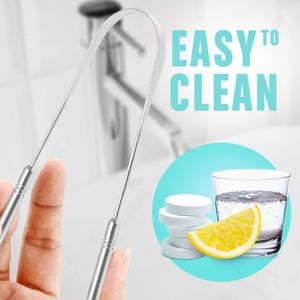 أداة تنظيف اللسان على شكل حرف U من الفولاذ المقاوم للصدأ 304 لإزالة رائحة الفم الكريهة والعناية بالفم - Product Image 1