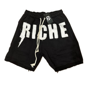 Personalizable Vintage High Street Shorts Distress Patches String Hem Patrón sólido 100% Algodón Fleece Activewear Moda - Product Image 6