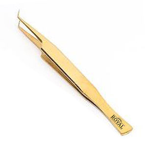 Pince à épiler pour Extension de cils russes plaqué or, pincettes de Volume isolées à 6 cils, matériau en acier inoxydable - Product Image 3