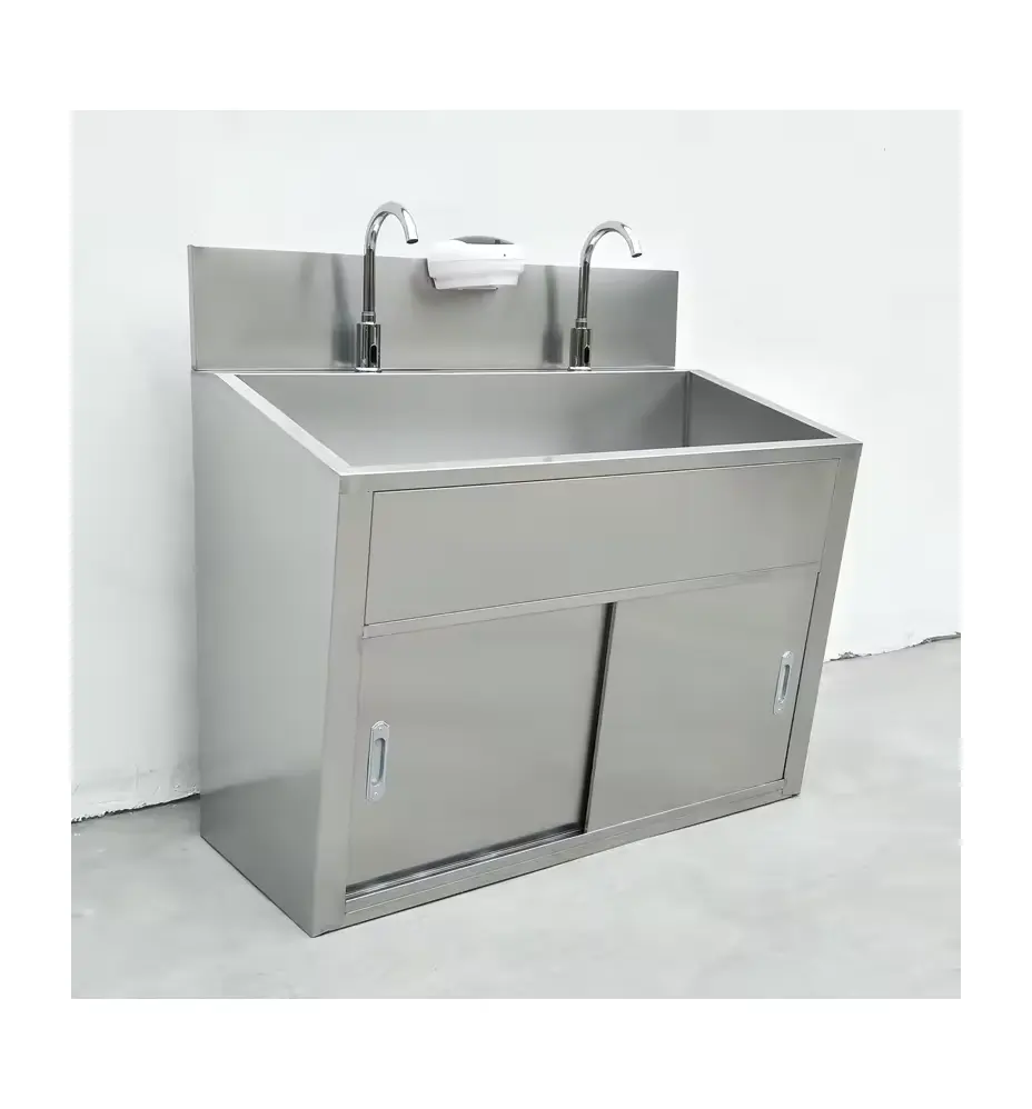 Ameliyathane el lavabo gıda işletilen yıkama lavabo/paslanmaz çelik sensör yıkama el lavabo fırçalayın lavabo