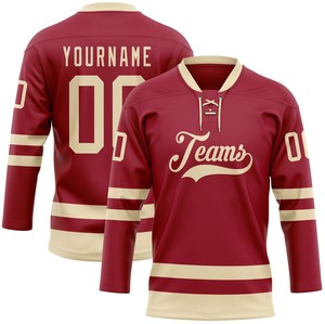 Lace up ice hockey jersey wholesale factory direct supplier professional lace neck ice hockey jersey custom team logo - Product Image 3