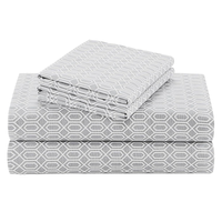 Ensemble de draps imprimés pour hôtel 5 étoiles de luxe |   Certifié OEKO-TEX |   Design de bordure en ruban |   Couleurs/tailles personnalisables |   Qualité
