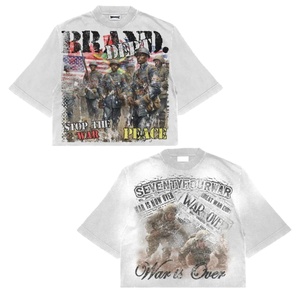 Custom Manufacturer Streetwear 300 Gsm Tee 100% Cotton Dtg Print <b>Tshirt</b> Heavyweight Drop Shoulder Oversized Boxy Men's T-shirts - Product Image 1