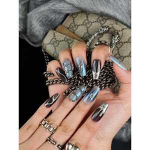 Planet Fire Press on Nail, Diseño de Uñas Único para un Look Elegante - Product Image 5