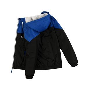 Manteau coupe-vent à capuche tendance pour hommes veste décontractée printemps automne hiver nouveau Colorblock fermeture à glissière mince toile imprimée - Product Image 3