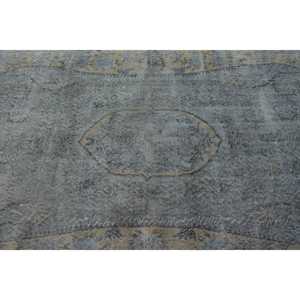 Tapis turc vintage 5x8,8 pieds, grand tapis, tapis en laine grise - Product Image 5
